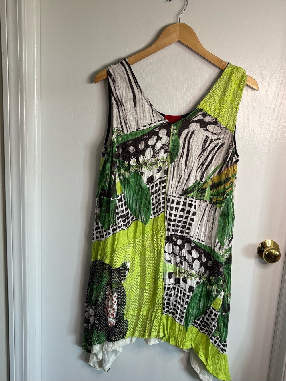 Lior Luxe Patchwork Tunic/Dress XL V-Neck Asymmetric Hem Lagenlook Art2Wear Boho